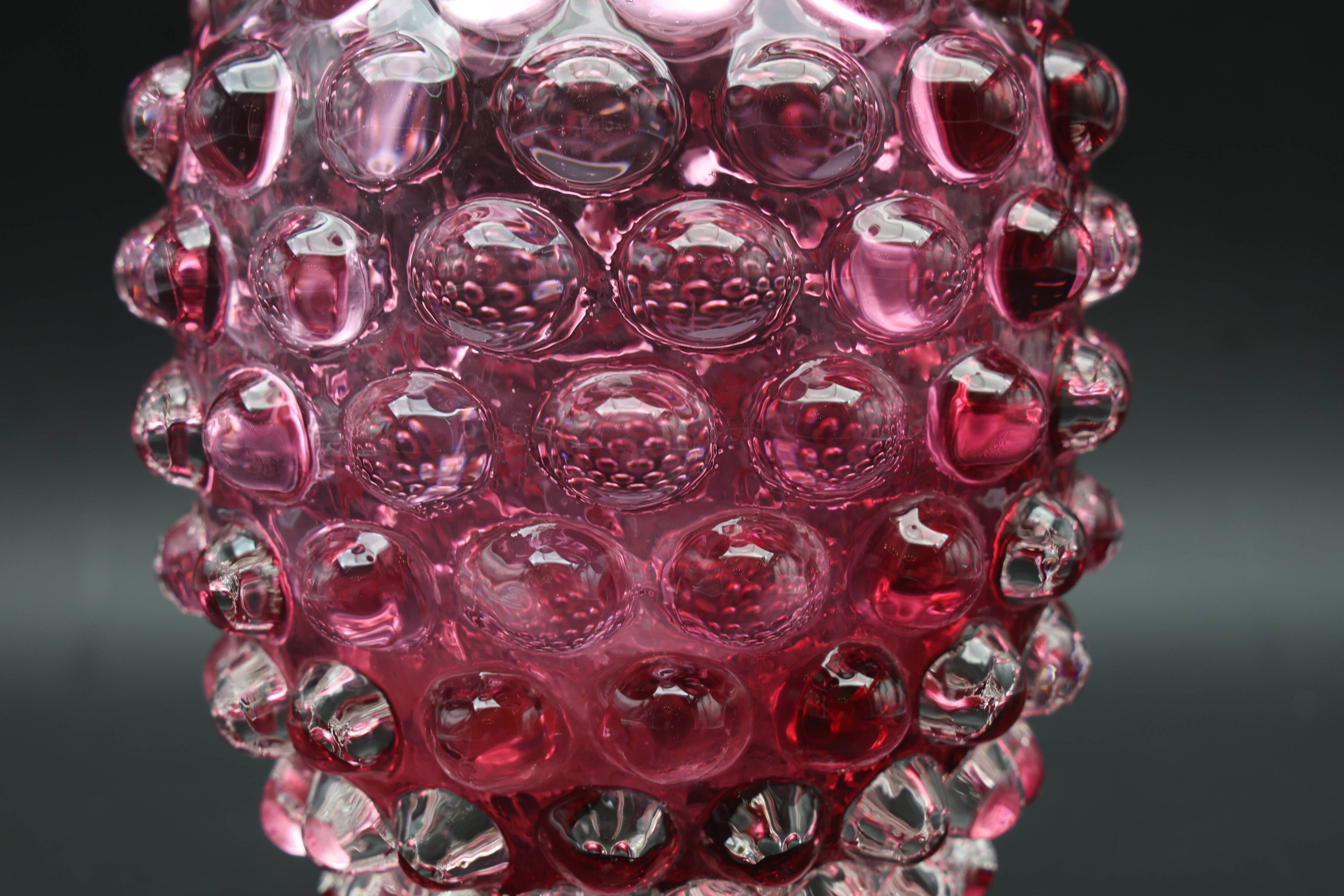 Extraordinary Pink Barovier e Toso Bugnato Vase