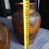 Lot de deux vases en bronze japonnais