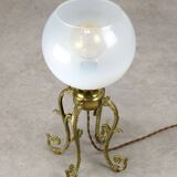 Mid-century Brass and Glass Table Lamp