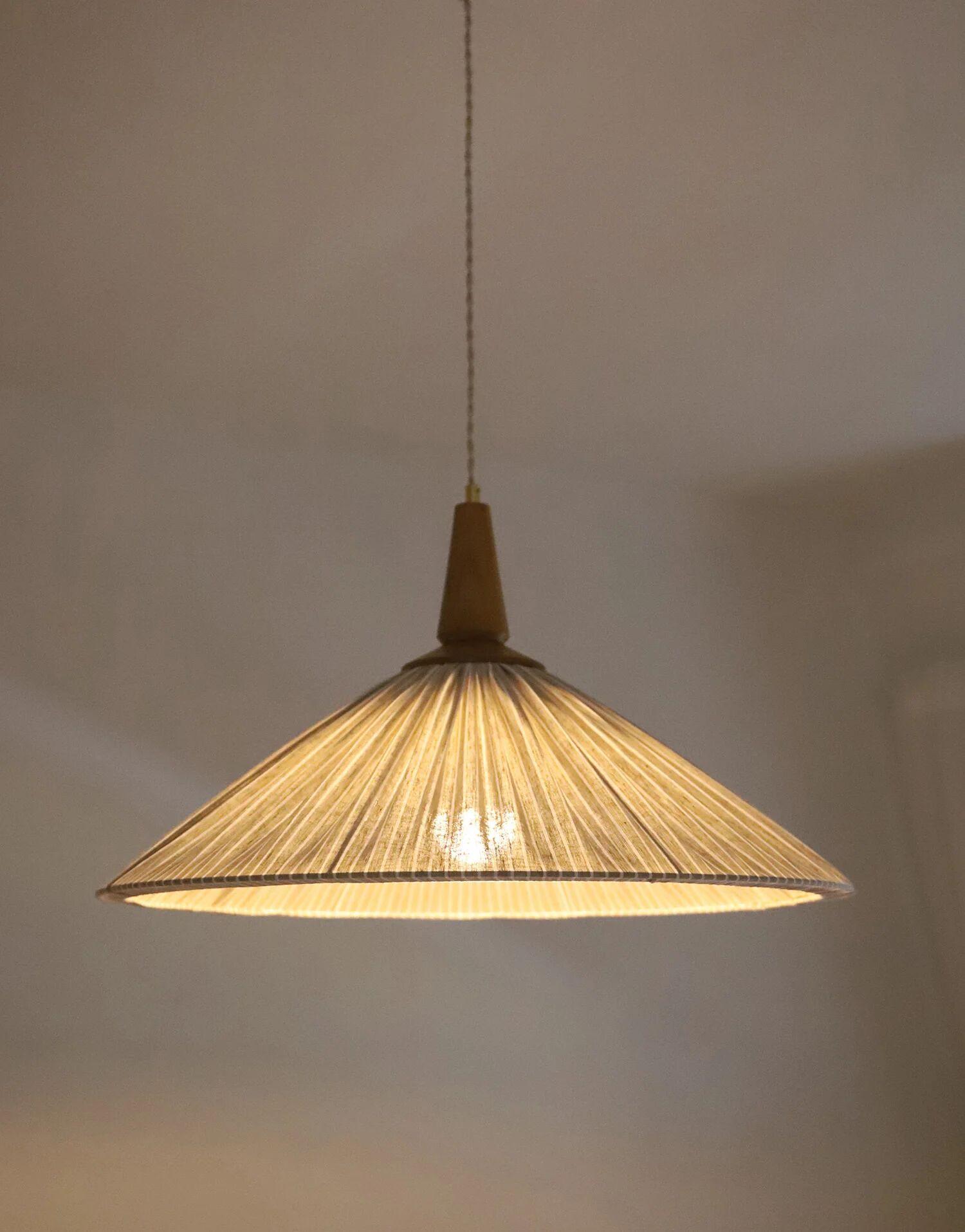 Suspension ELEONORE — 60 cm, striped olive linen and cotton