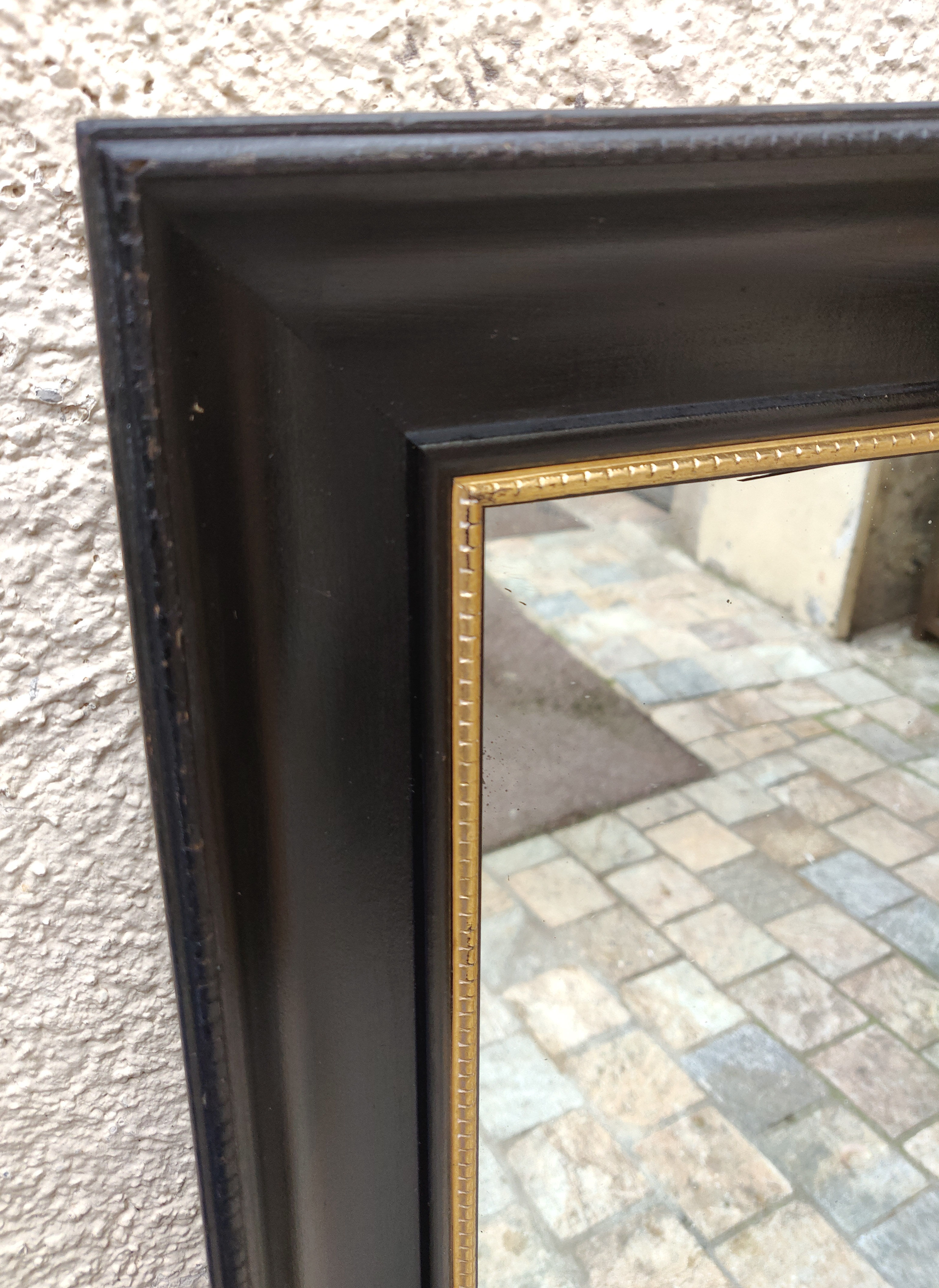 Napoleon III blackened wooden mirror 53 x 63 cm