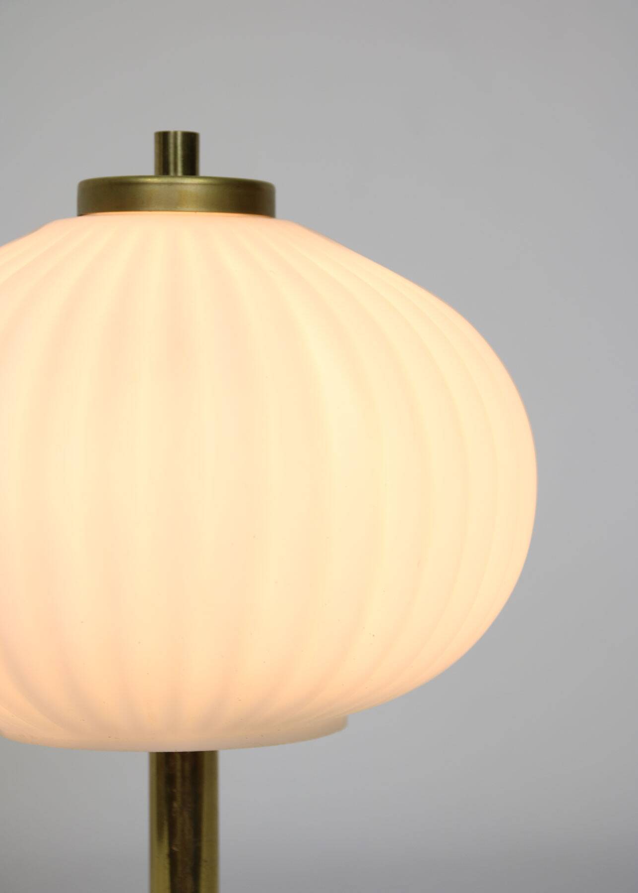 Mid-Century Brass & Glass Table Lamp