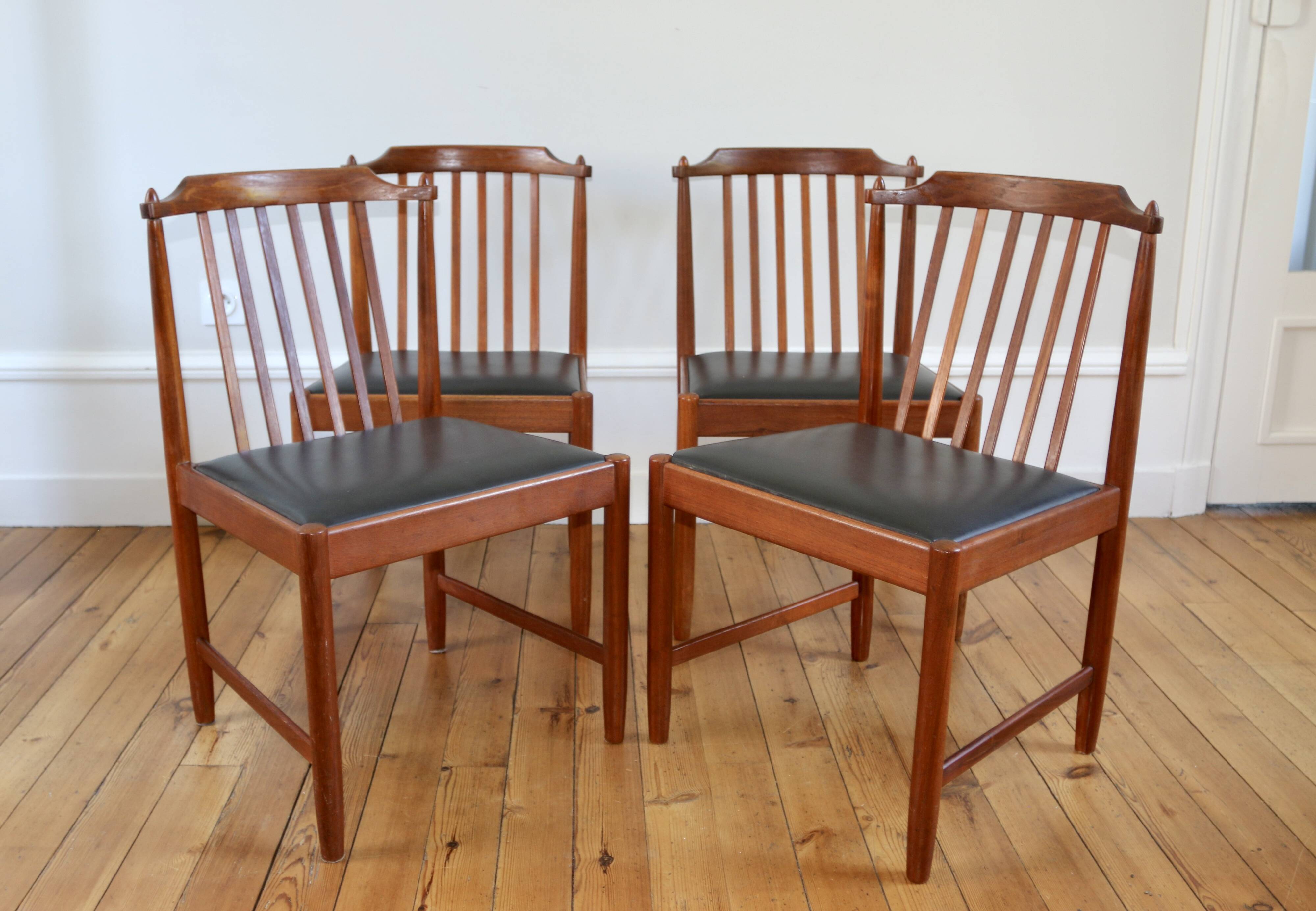 Set of 4 vintage Scandinavian teak Breox chairs, 1960