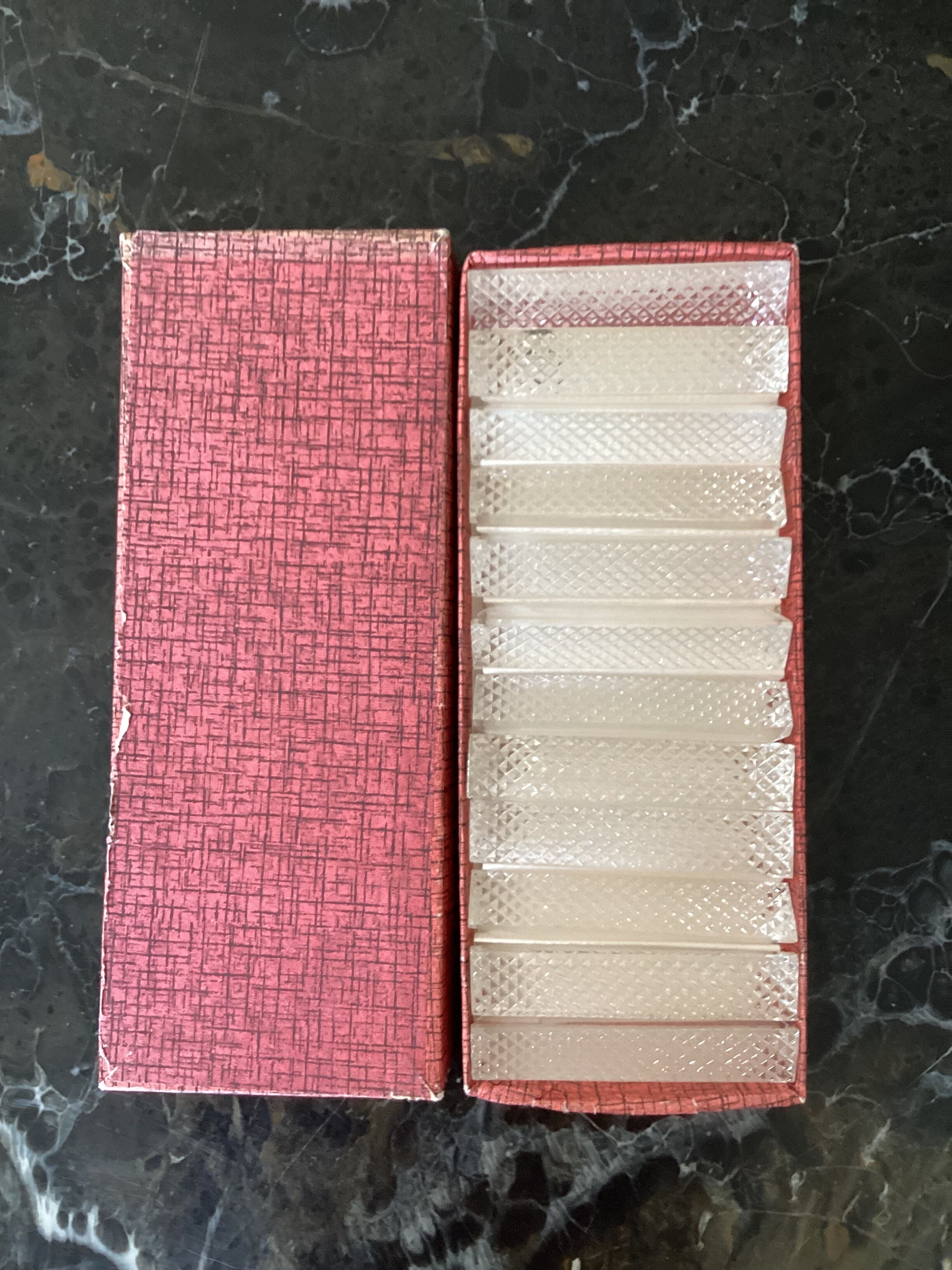 Set of twelve crystal knife holders 24% with vintage lead