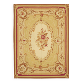 Handmade European Vintage Aubusson Kilim 271 cm x 362 cm