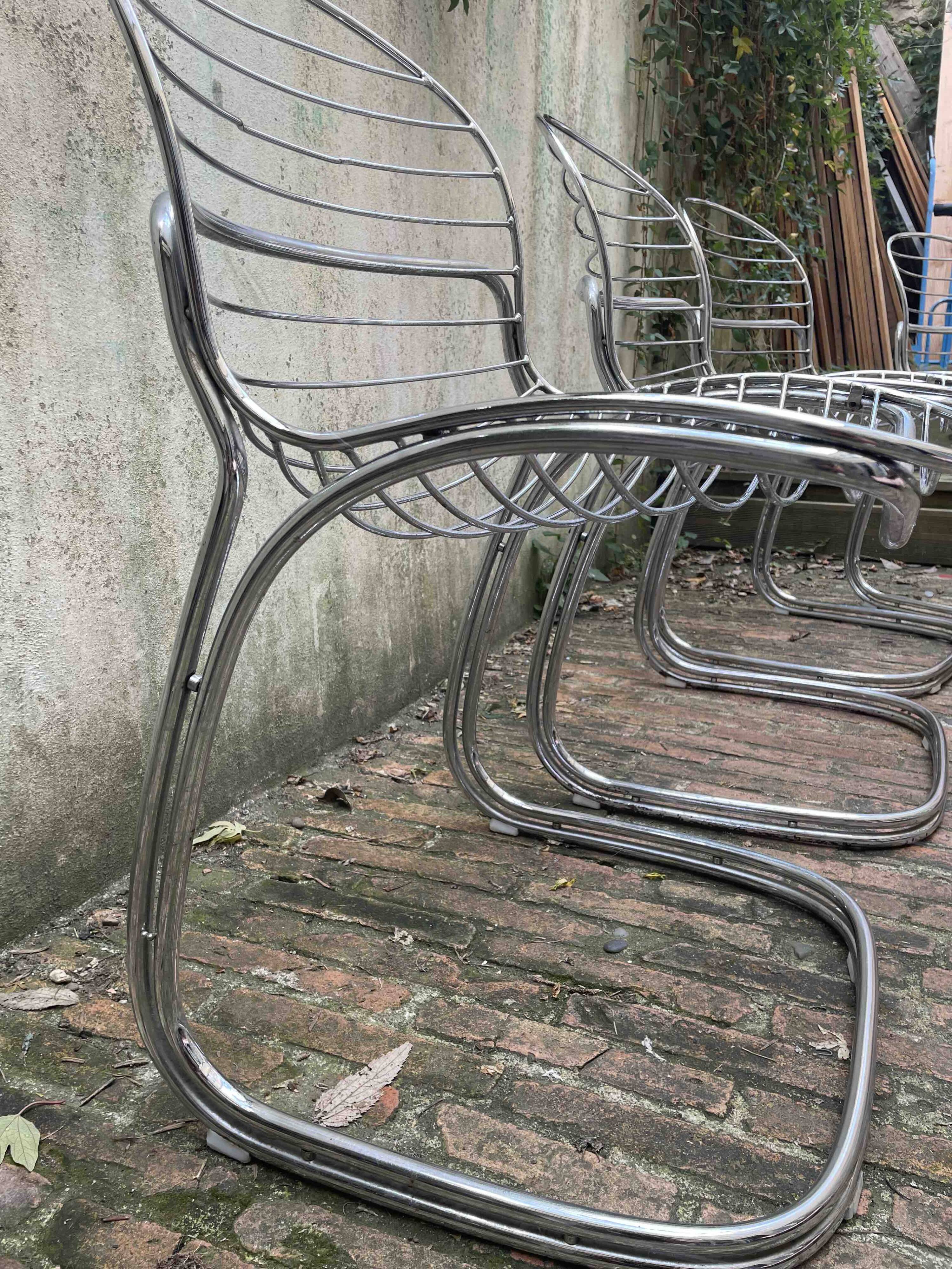 4 Chaises  « Sabrina » de Gastone Rinaldi pour Rima (années 70)