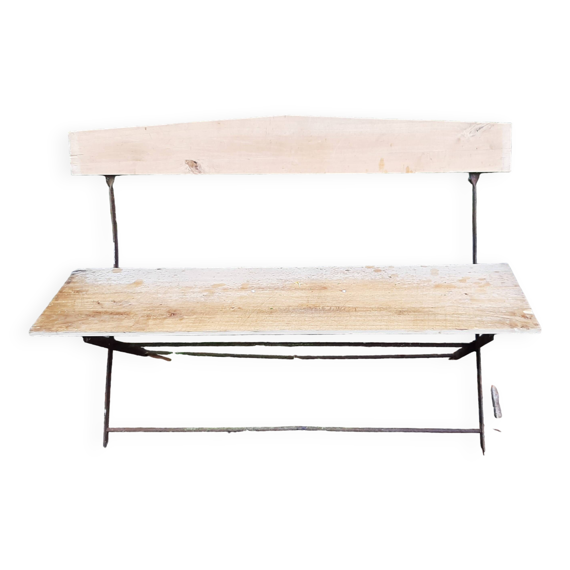 wooden and metal garden bench