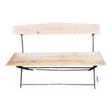 wood metal garden bench