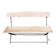 wooden and metal garden bench