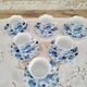 Set of 6 coffee cups and 6 sub-cups in white earthenware blue floral décor