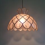 Suspension vintage en nacre de capiz, années 70