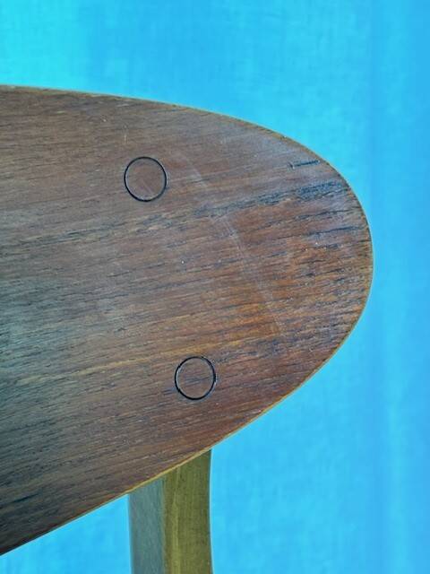 5 beech and teak chairs - Denmark 50s/60s