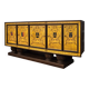 Important buffet / enfilade Art Deco period in polychrome engraved glass.