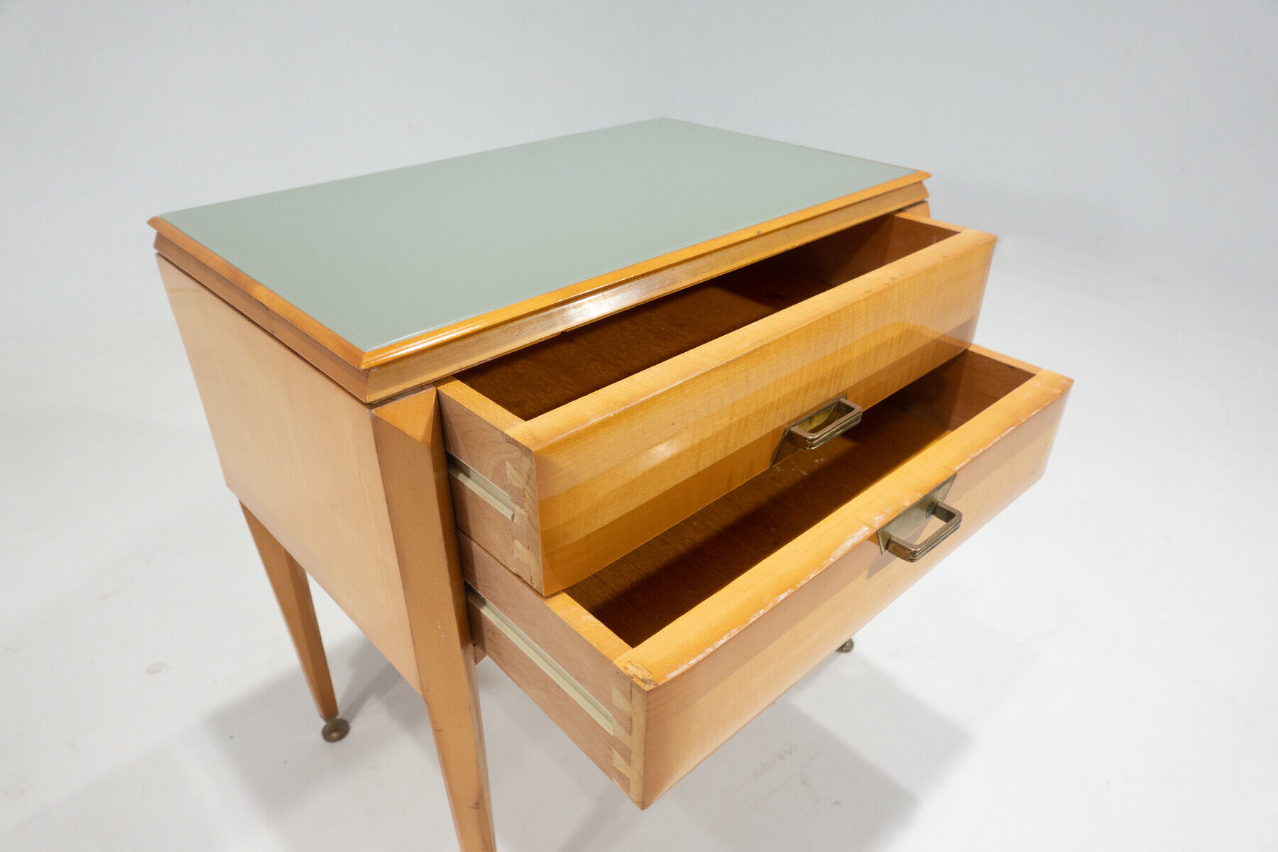 Mid-century modern pair of wooden nightstands, italy, 1960s