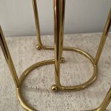 Duo of modernist brass candlesticks