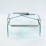 Glass & chrome Nesting Tables by Pierangelo Galotti Radice, Italy, 1970s