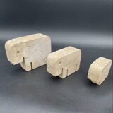 3 travertine elephants, Italy 1970
