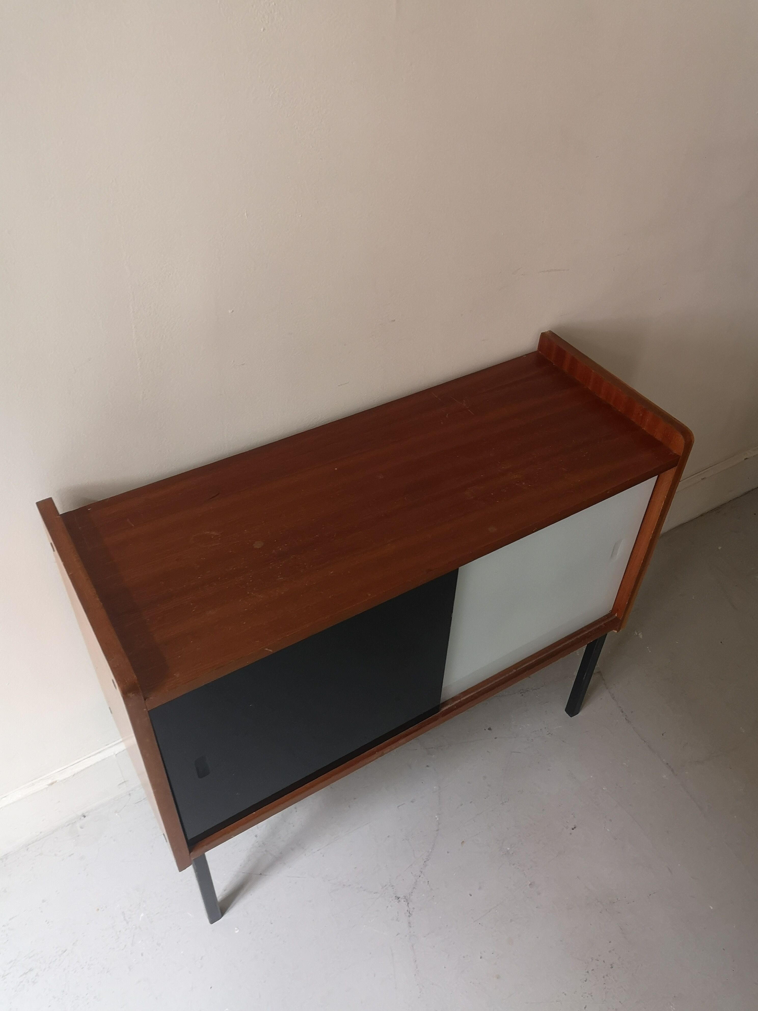 Modernist sliding glass sideboard, 1960