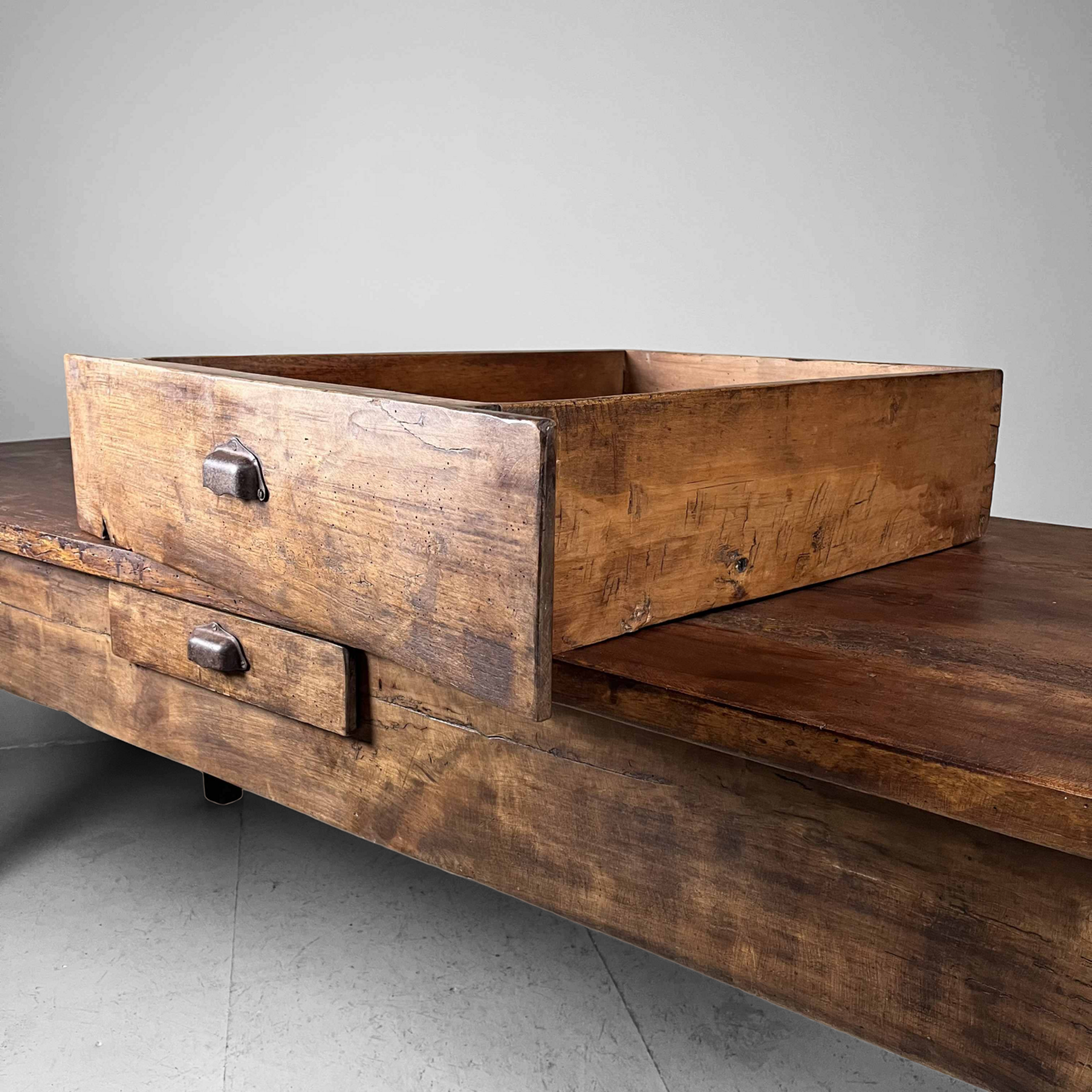 Ancient wooden monastery table, France