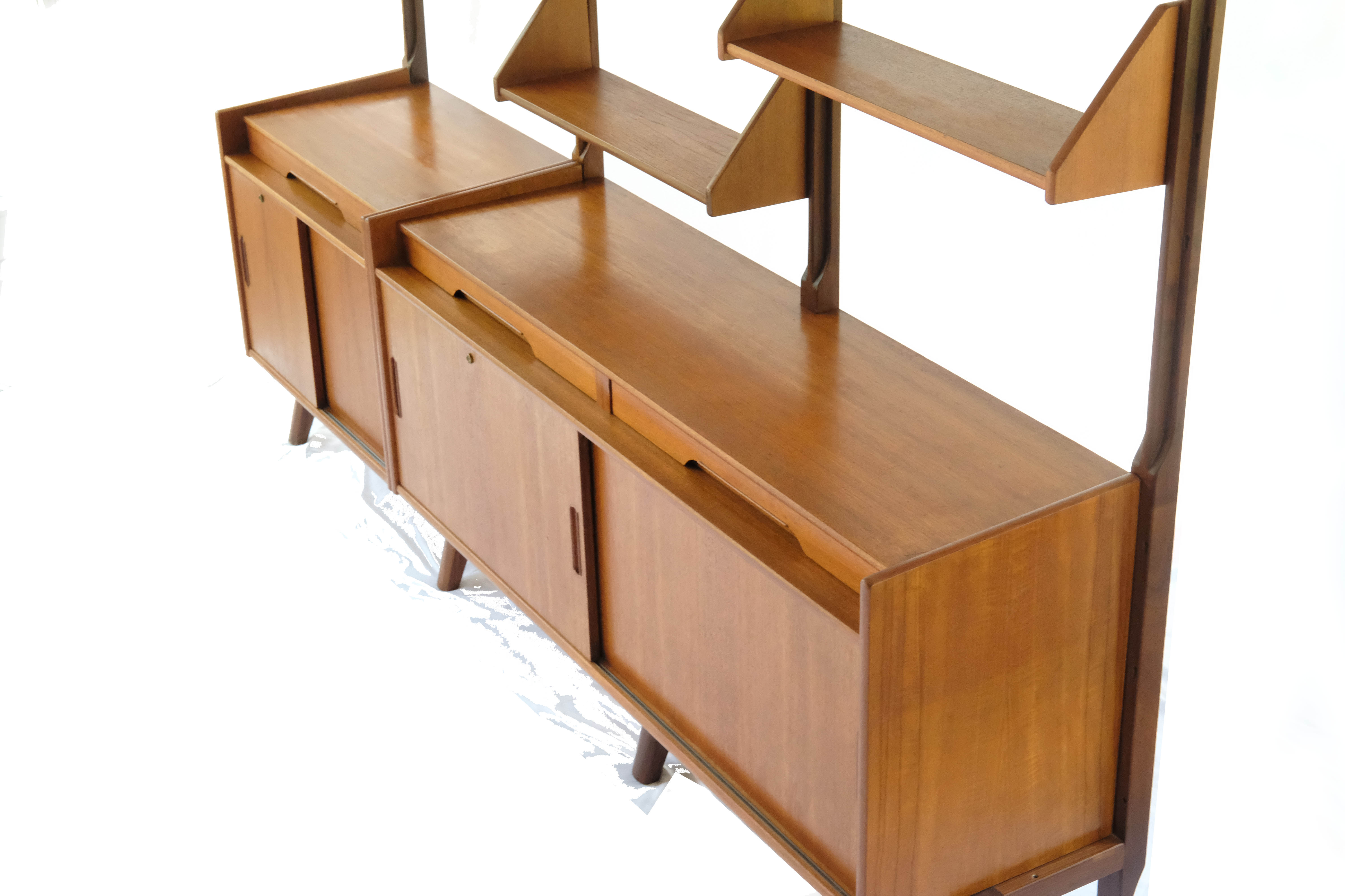 Wall unit, 3 Modules, System 'Libra' by Karl Edvard Korseth for Aandal Mobler, Norway 1960's