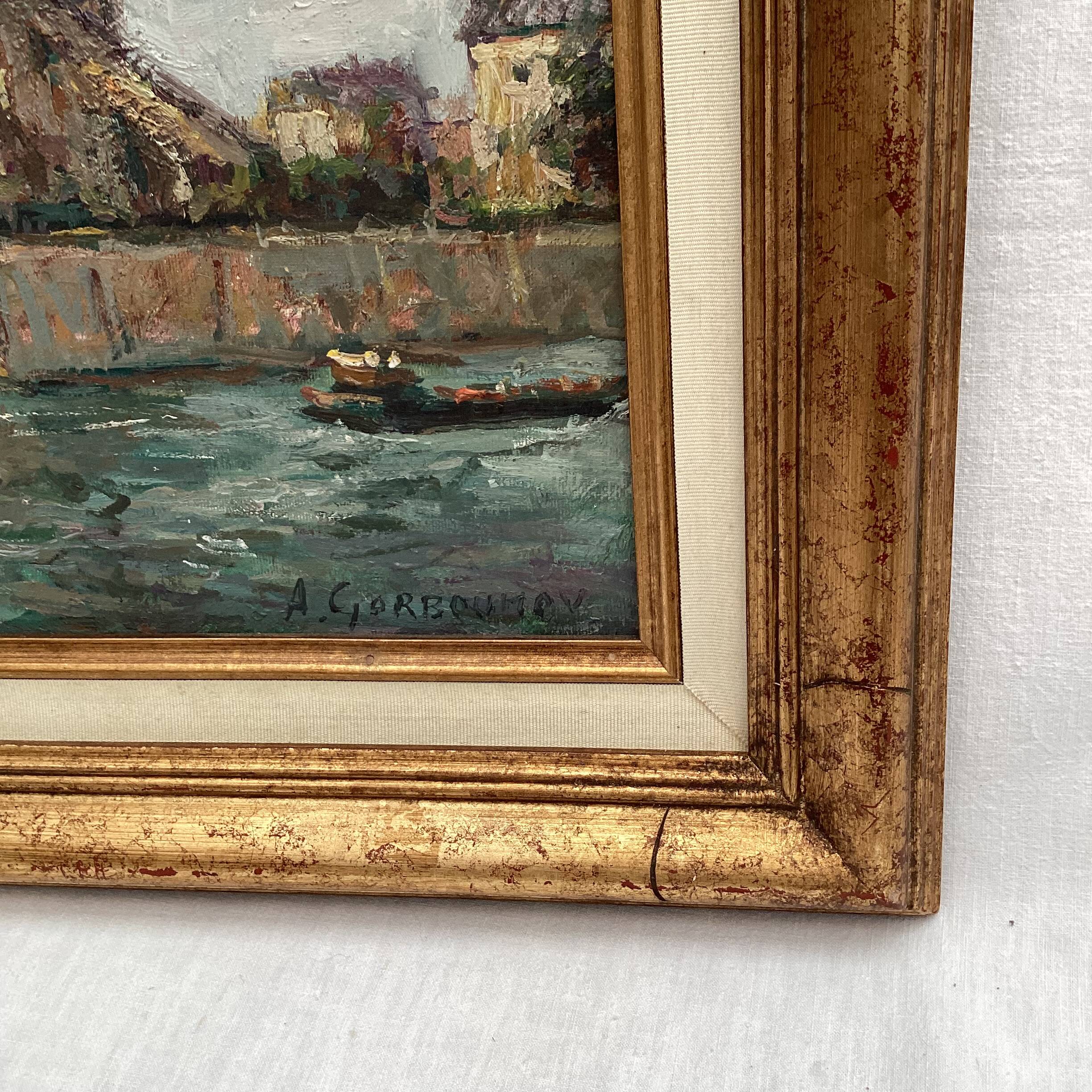 Painting Oil on canvas signed -Paris— dimensions: height -48cm- width -60cm-