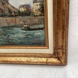 Painting Oil on canvas signed -Paris— dimensions: height -48cm- width -60cm-