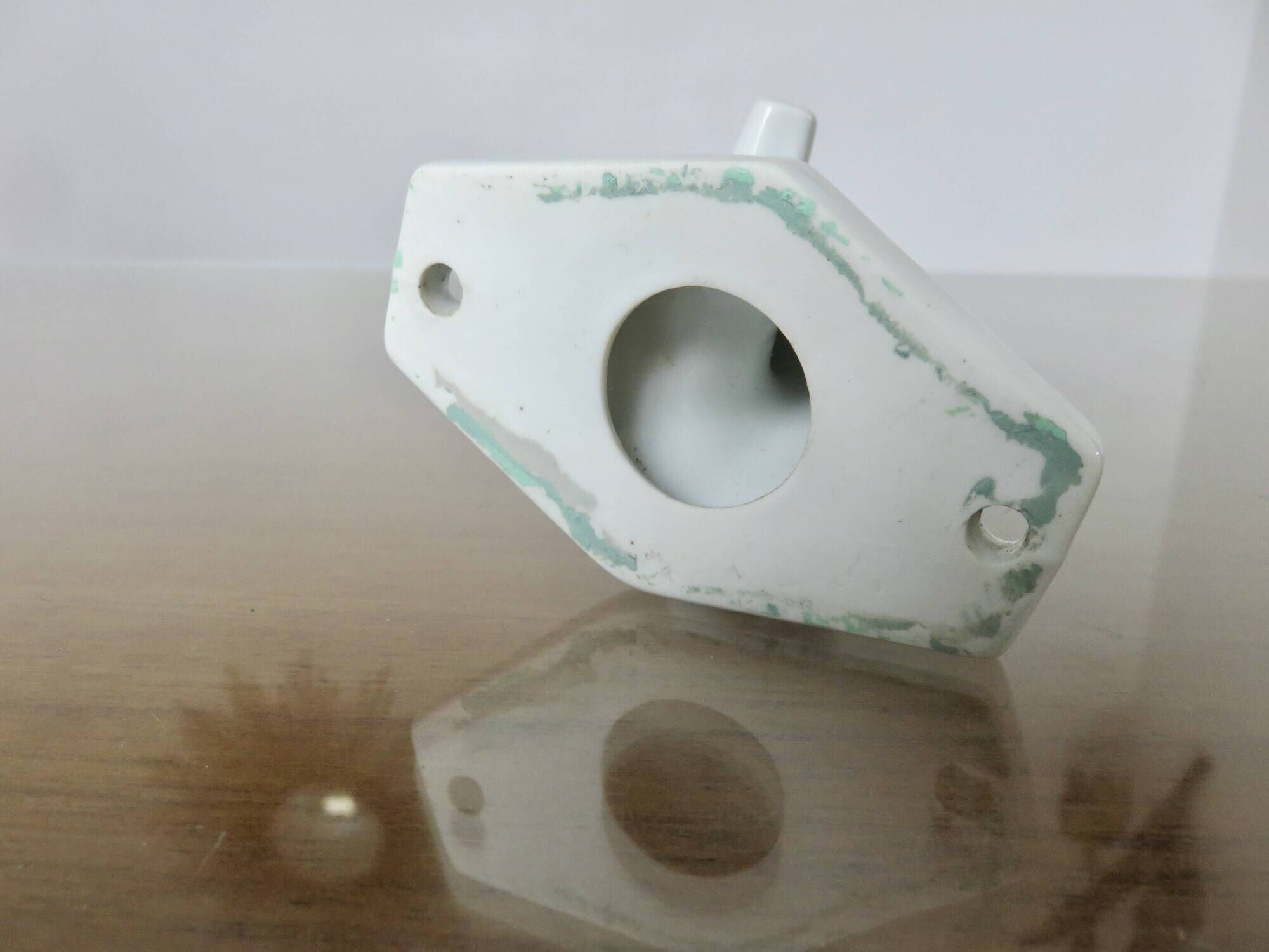 Art Deco white porcelain coat hook 1930s 40s