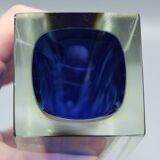 Large vintage sommerso vase murano glass flavio polished seguso italy 1970