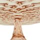 Pink Cake Stand Art Deco Pressed Glass Diamond Pattern