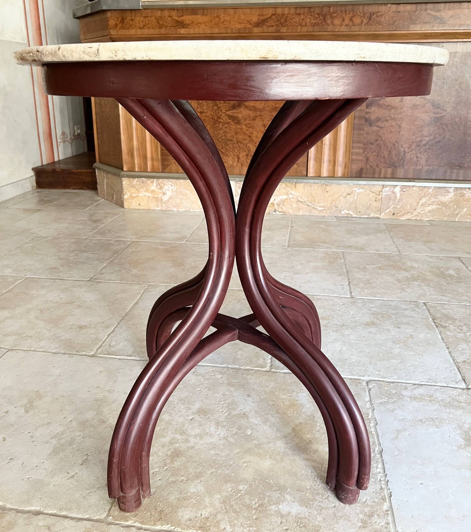 Thonet Table No. 8 from 1888 Café Museum after Adolph Loos marble top