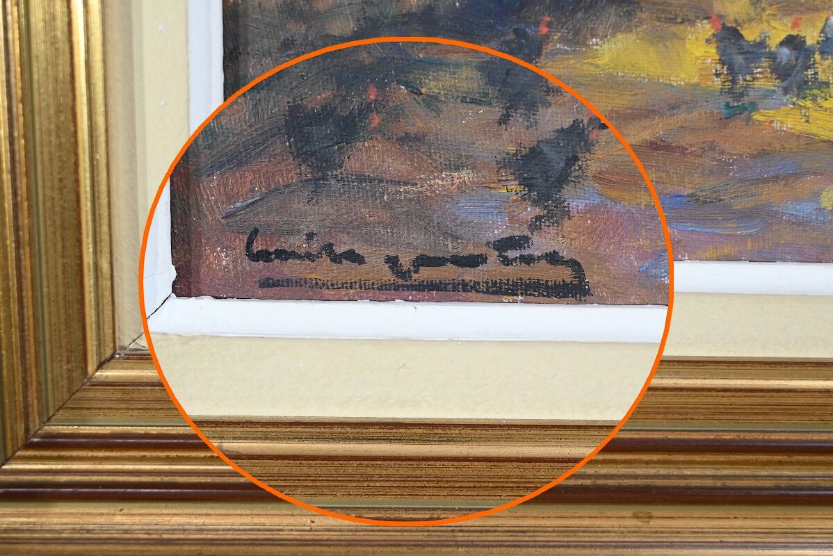 Oil on Wood "Maison en Brière", signed E.gautier – 1955