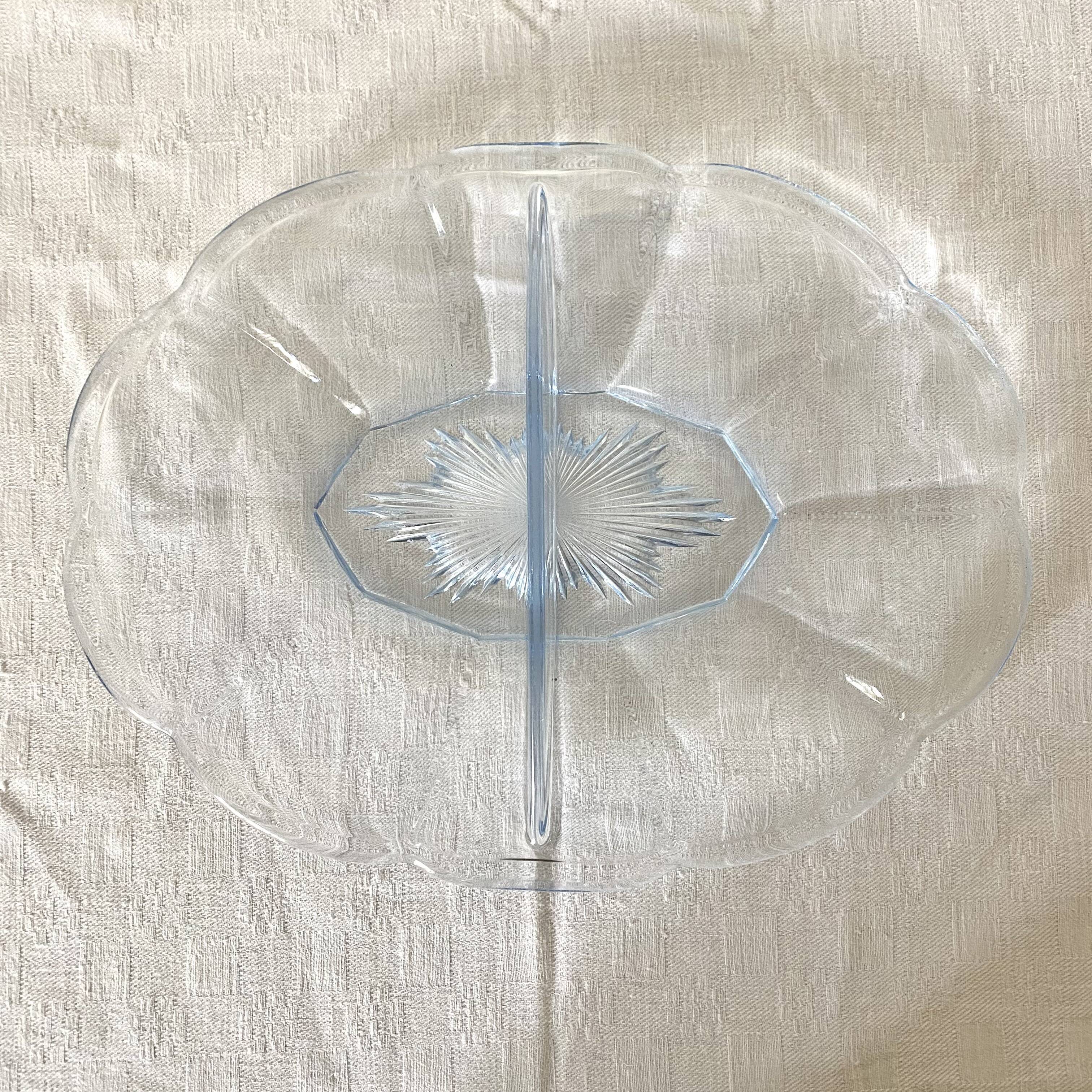 Plat serviteur en verre années 50