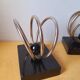 Marble and chrome metal bookends Art Deco