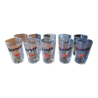 Lot de 10 verres berger vintage