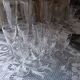 12 small twisted bistro glasses, 19th century