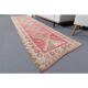 Vintage Turkish Hand-Knotted Wool Cotton Pink Runner Rug 92x364