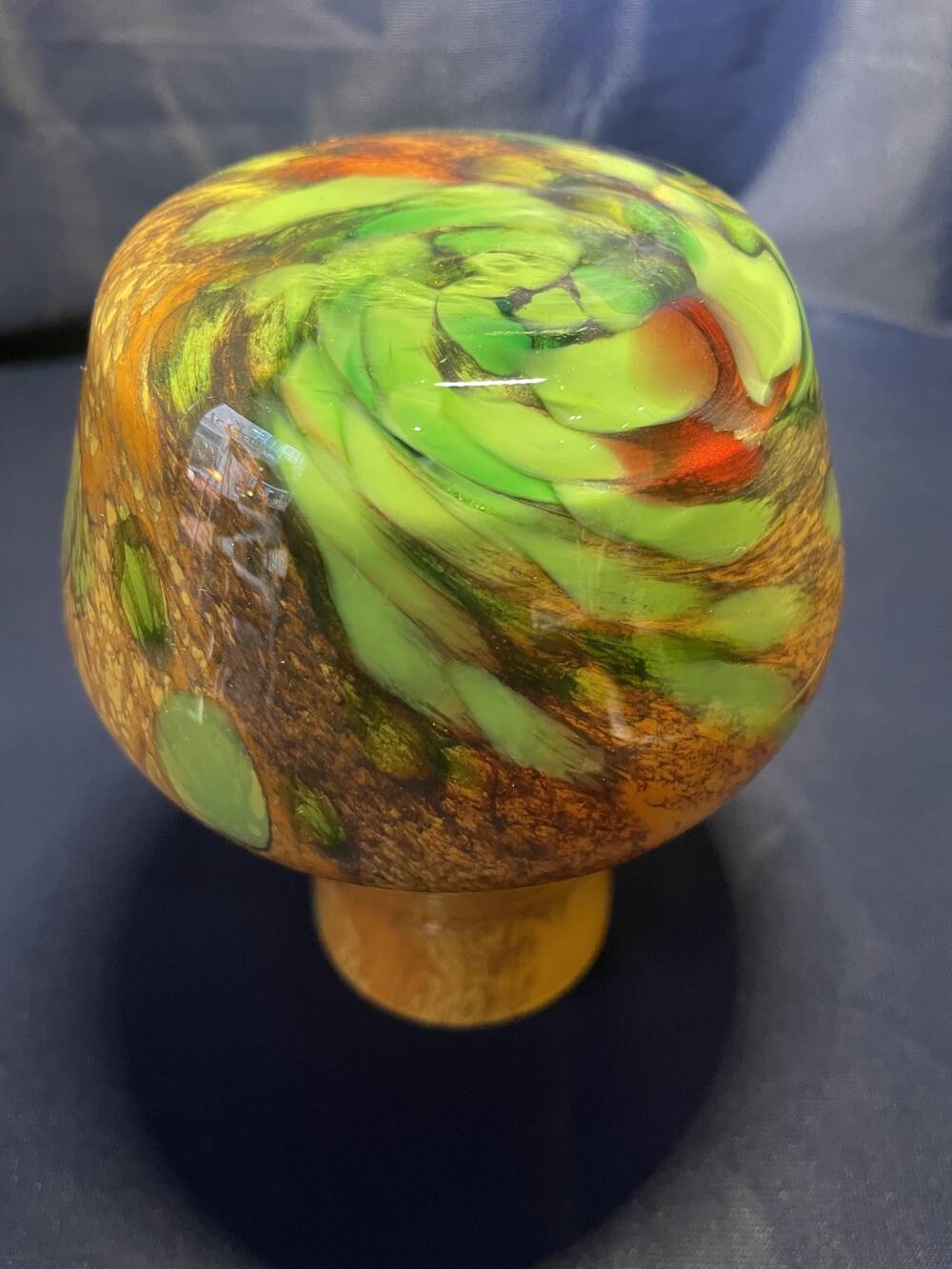 Small vase glass paste orange yellow and green wild flowers dried flowers