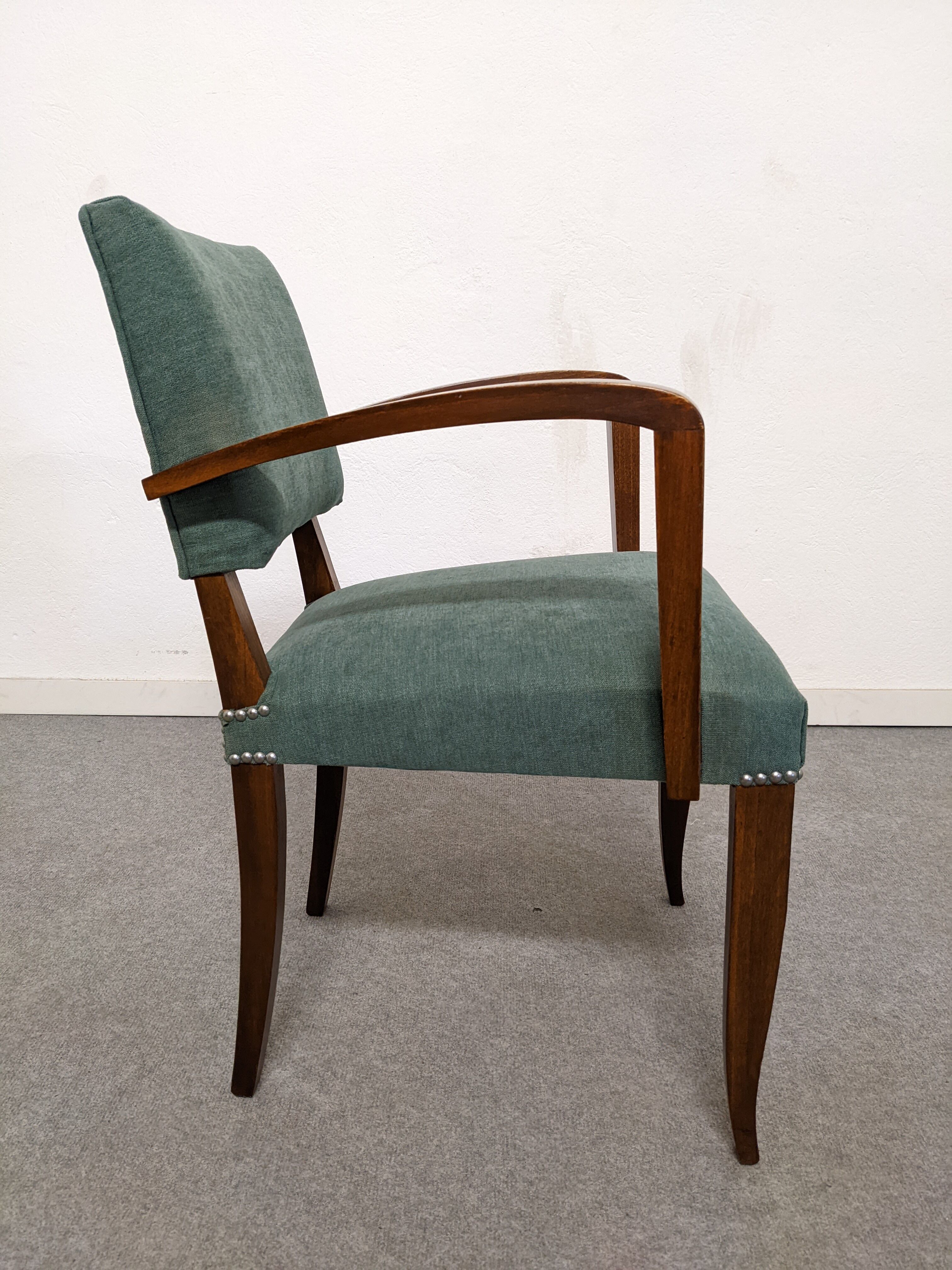 Pair of art deco style bridge armchairs