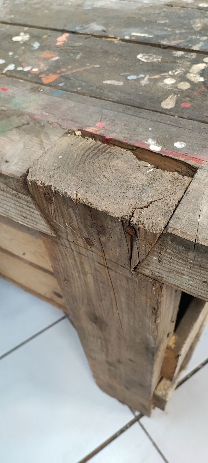 Vintage wooden workbench