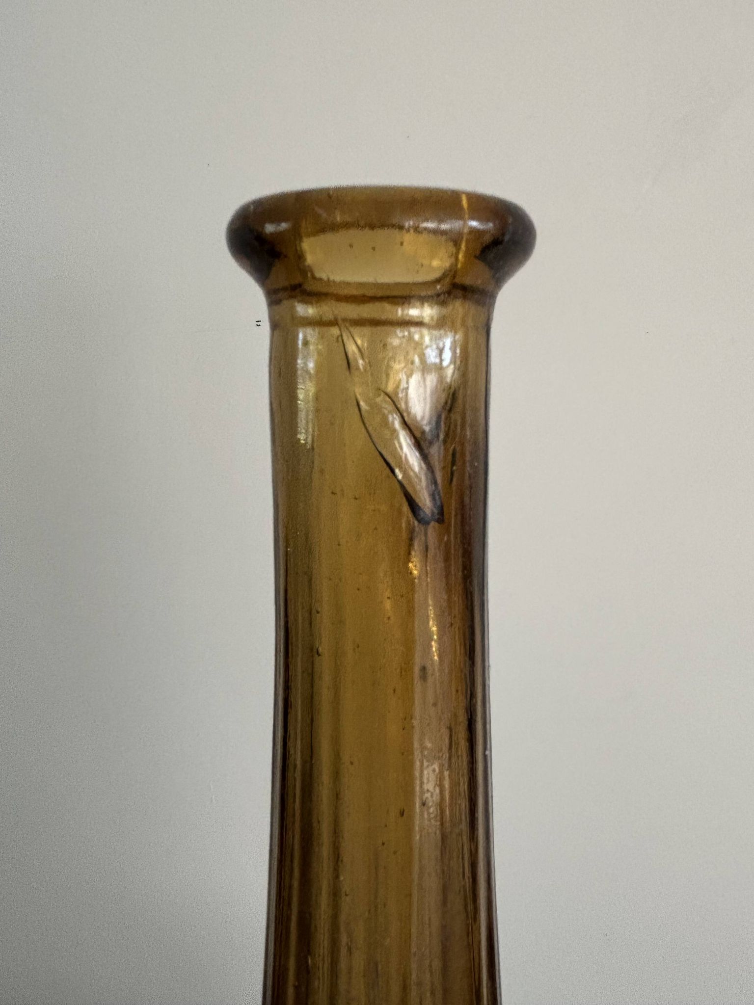 Vintage Empoli Glass Decanter with Stopper, Italy, 1960s