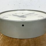 Industrial grey factory wall clock from pragotron, 1960s