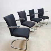 Vintage Dutch design de Wit dinner tubular armchairs