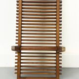 Mid Century Teak Flower Bench, 1960s