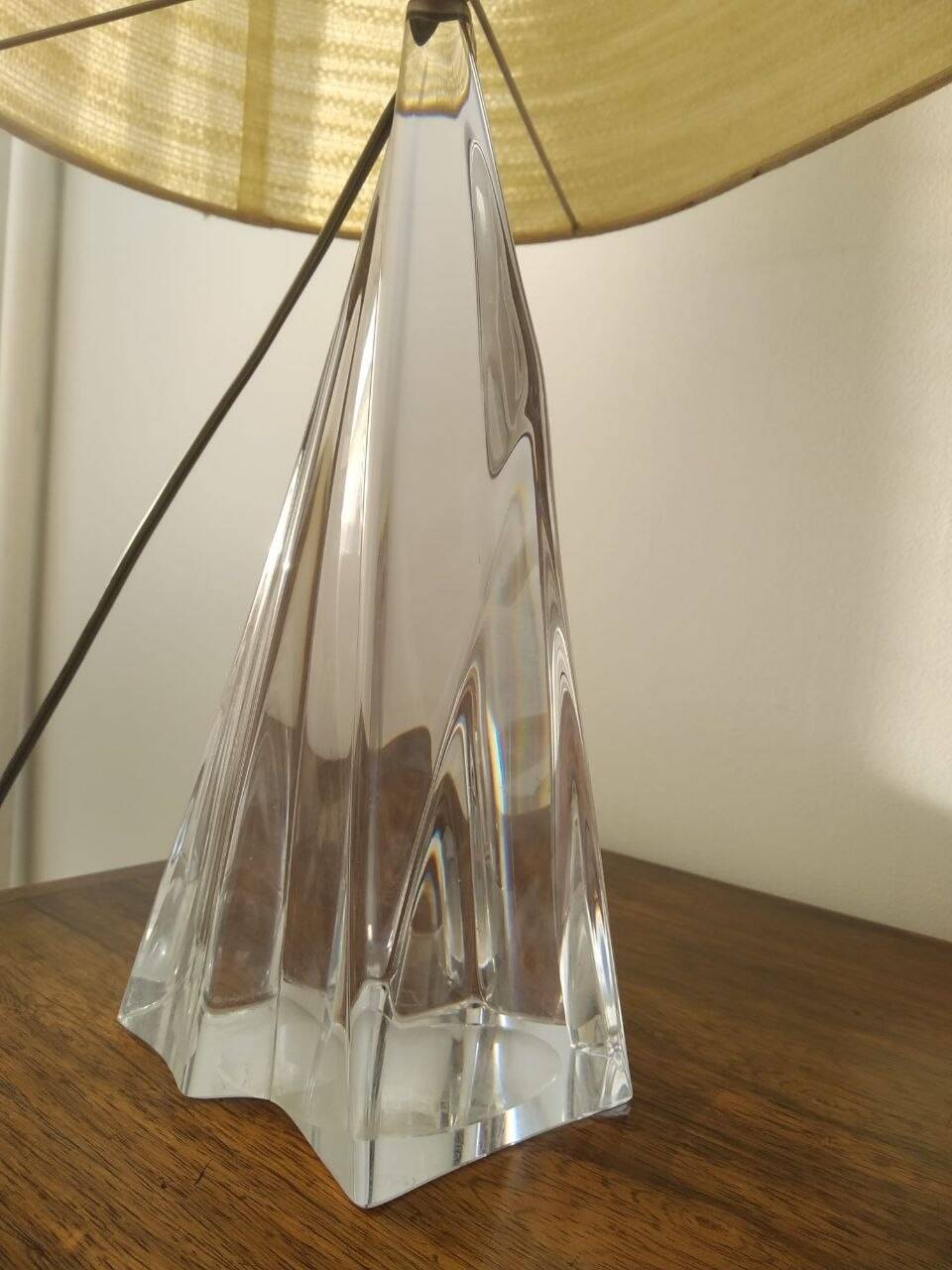 Table lamp with a crystal base by daum (1960s)