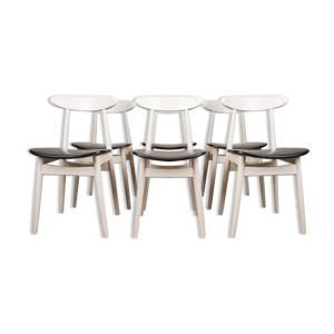 Série 6 chaises - skai bois