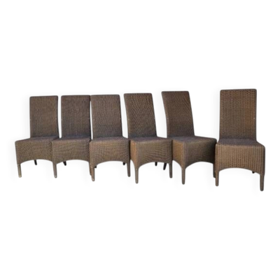 6 chaises Lloyd Loom, 20ème siècle