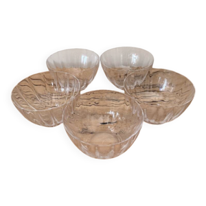 Lot de 5 coupelles en - cristal daum