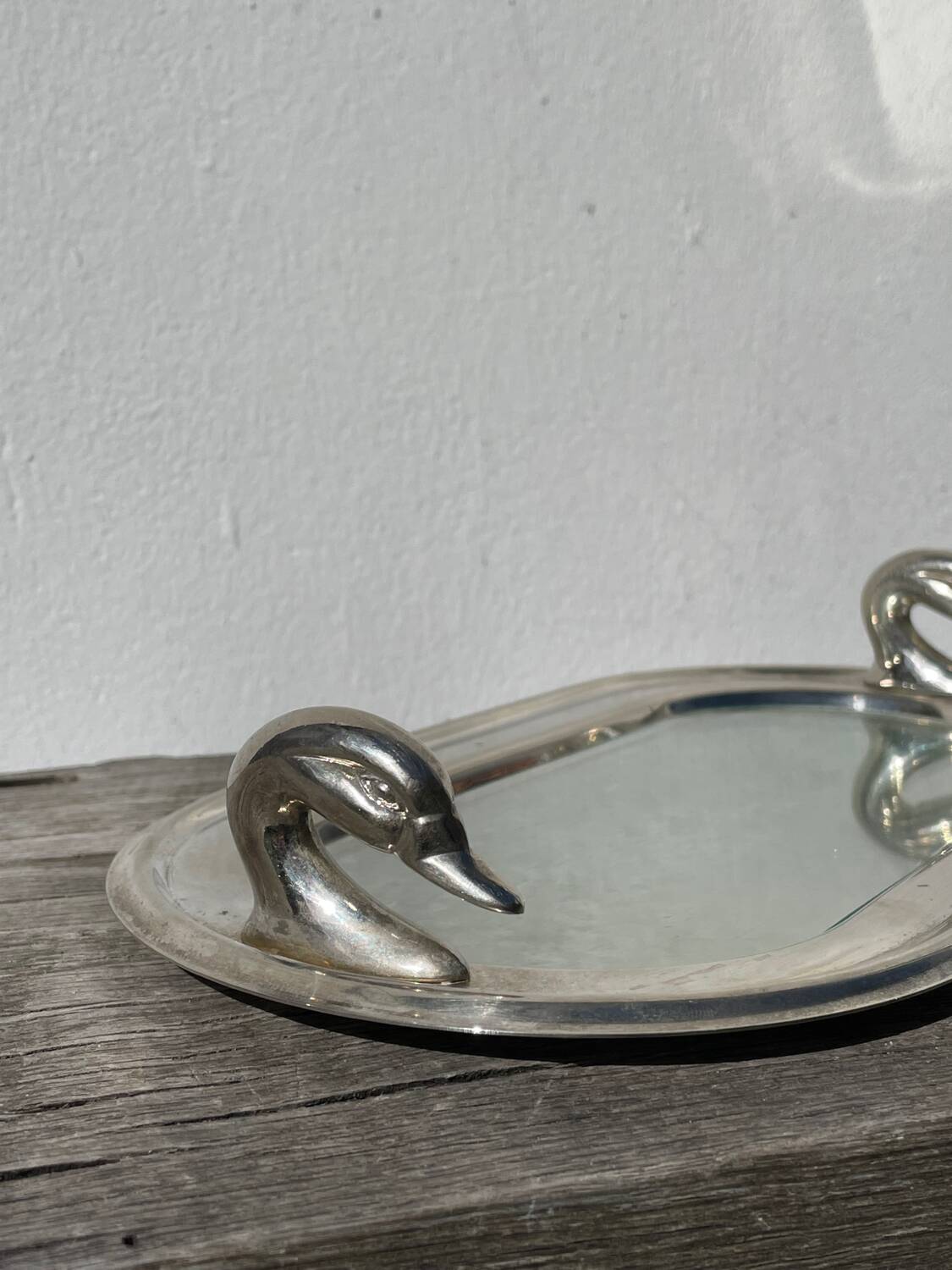 Silver-plated duck dish