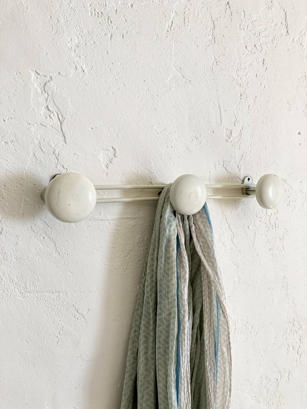 White metal wall coat rack, 1960s