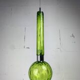 Midcentury extra large green glass tube pendant, Staff Leuchten 1960s-1970s